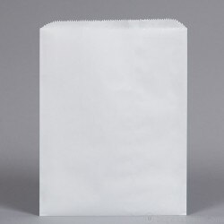 Flat Merchandise Bags. White Kraft